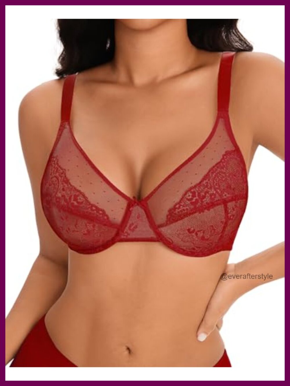 Women's Minimizer Bra Unlined Lace Underwire Full Coverage Everyday Bra